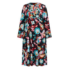Yoek Floral Jersey Dress Multi-Colour  - Plus Size Collection