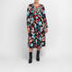 Yoek Floral Jersey Dress Multi-Colour 