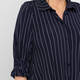 Yoek Stretch Jersey Pinstripe Dress Navy 