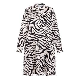 Yoek Satin Zebra Print Dress Black and White - Plus Size Collection