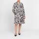 Yoek Satin Zebra Print Dress Black and White