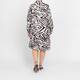 Yoek Satin Zebra Print Dress Black and White