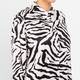 Yoek Satin Zebra Print Dress Black and White