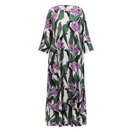 Yoek Floral Print Maxi Dress Lilac  - Plus Size Collection