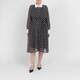 Yoek Polka Dot Georgette Dress Black 
