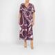 Yoek Abstract Floral Dress Berry 