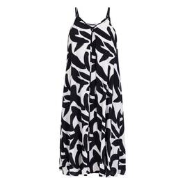 Yoek Strap Dress Print Black and White - Plus Size Collection