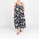 Yoek Strap Dress Print Black and White