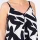Yoek Strap Dress Print Black and White