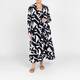 Yoek Strap Dress Print Black and White