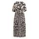 Yoek Ethnic Print Dress Black and Cream 