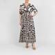 Yoek Ethnic Print Dress Black and Cream 