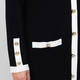 Yoek Long Black Cardigan with White Tipping 