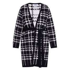 Yoek Long Cardigan Black and White - Plus Size Collection
