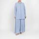 Yoek Pull-On Wide Leg Pale Blue Chambray Trouser