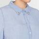 Yoek Jewel Collar Shirt Pale Blue 