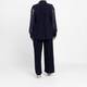 Yoek Sequin Sleeve Shirt Navy