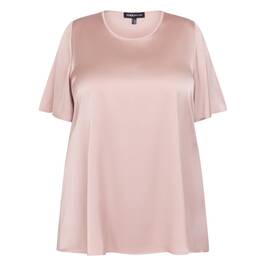 Yoek Satin T-Shirt Powder Pink  - Plus Size Collection