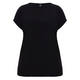 Yoek Jersey Cap-Sleeve Top Black