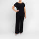Yoek Pull On Jersey Wide Leg Trousers Black
