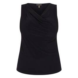 Yoek Cowl Neck Jersey Top Black - Plus Size Collection