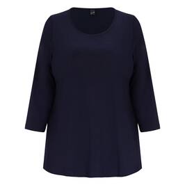 Yoek Stretch Jersey Top Navy  - Plus Size Collection