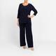 Yoek Stretch Jersey Top Navy 