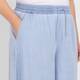 Yoek Pull-On Wide Leg Pale Blue Chambray Trouser