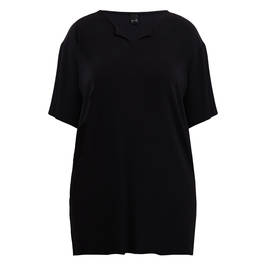 Yoek Plisse Tunic Black  - Plus Size Collection