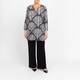Yoek Frond Print Tunic Black And White 