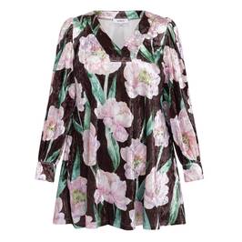 Yoek Velvet Bold Floral Tunic - Plus Size Collection