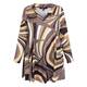 Yoek Sixties-Inspired Swirl Print Top Taupe 