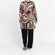 Yoek Sixties-Inspired Swirl Print Top Taupe 