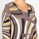 Yoek Sixties-Inspired Swirl Print Top Taupe 