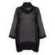 Yoek Sheer Cowl Neck Tunic Black 