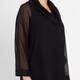 Yoek Sheer Cowl Neck Tunic Black 