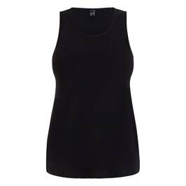 Yoek Satin Jersey Vest Black  - Plus Size Collection