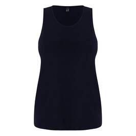 Yoek Satin Jersey Vest Navy - Plus Size Collection