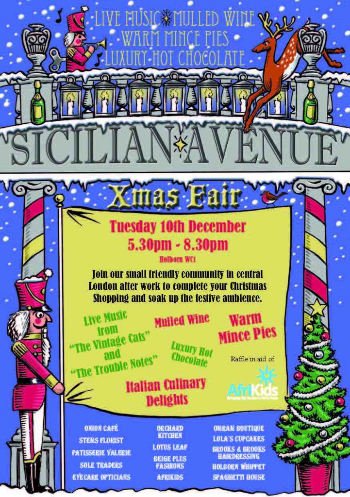 Mince Pies, Mulled Wine and live music next to our city shop 33 Southampton Row