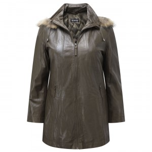 khaki puffa coat