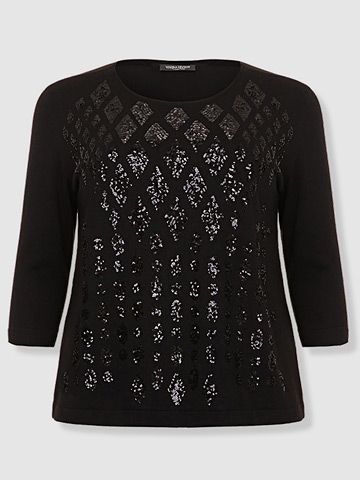 Marina Rinaldi - Sequin diamond pattern sweater