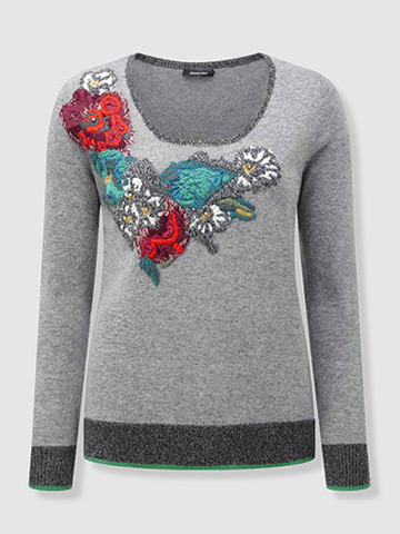 Elena Miro - Embroidered wool blend sweater
