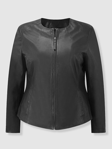 BEIGE - Black leather jacket