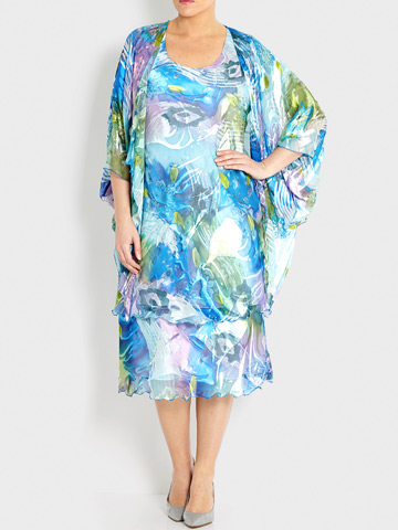 Kirsten Krog Plus size designer chiffon dress