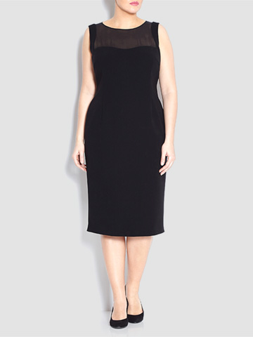 Marina Rinaldi sheer detail dress with optional sleeves