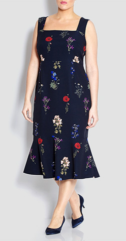 Marina Rinaldi Floral Dress With Optional Sleeves