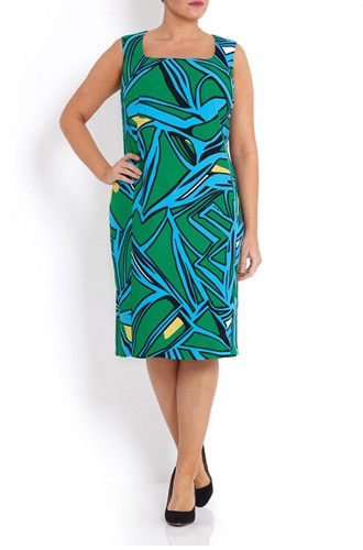 Marina Rinaldi Turquoise Print Dress