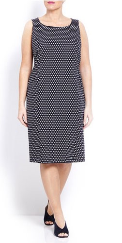 Persona Navy Polka Dot Fitted Dress