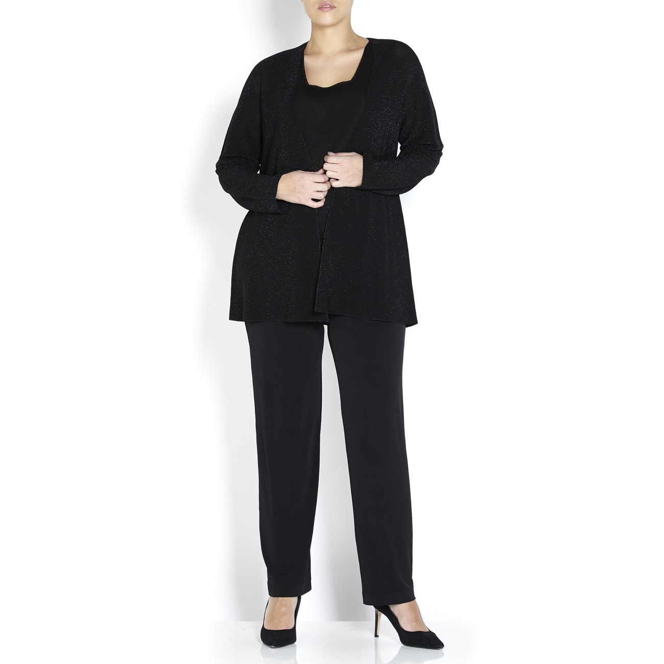 Marina Rinaldi Black Lurex Cardigan