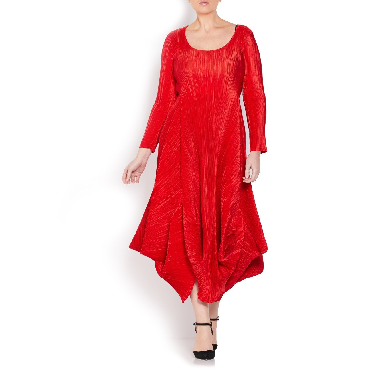 Mashiah Red Ruffled Dress
